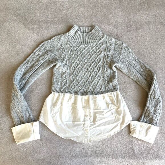 NWOT Maeve by Anthropologie Cable Knit Layered Sweater - Picture 2 of 13